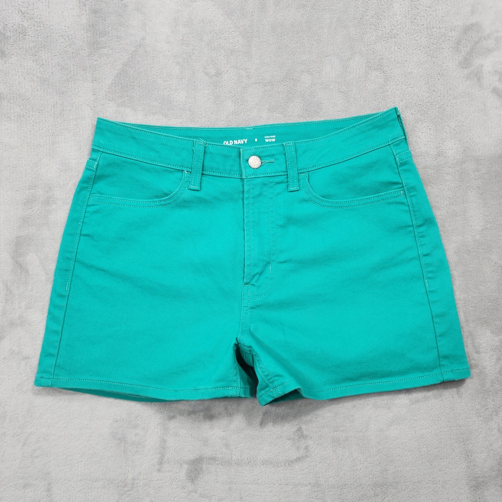 Old Navy Shorts Womens 8 Green High Rise Wow OG Denim Hot Pants Stretch Summer
